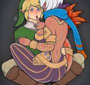 Link and Cia making sweet love (tabletorgy) [HW]