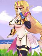 Zelda in her trifoce bikini [Unknown Artist]