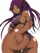 Yoruichi with her hand on her ass