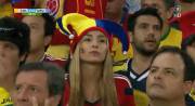 The Colombian chick in the jester hat? She gives us a thumbs-up!