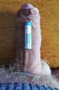 AAA battery laying on top of my cock, take a similar picture and post them together on r/DickPicChallenge