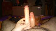 Comparing with my gf's dildo
