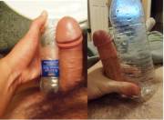 I have a bigger bottle, but he has a (much) bigger cock