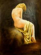 back nude with scarf, oil, B3