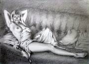Nude on sofa, Graphite, A4
