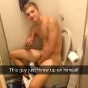 "This guy just threw up on himself" Snapchat Screenshot