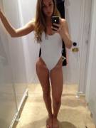 Those hips and tan lines in her one piece, damn!