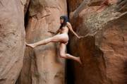 Go rock climbing nude