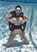 Underwater tits flashing
