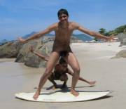 Buff Surfers Of The Day ; Obliviously these two can’t wait to hit the waves and do some serious surfing under the sun...