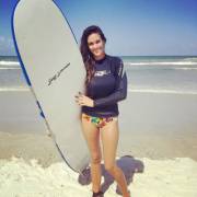 Brunette surfer girl