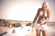 Blonde surfer girl