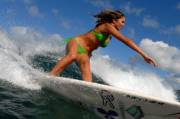 Alyssa Wooten rides a wave