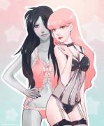 Marceline and PB in lingerie