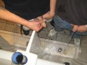 Sharing the urinal...
