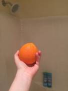 My very first shower orange. Will report back with experience.
