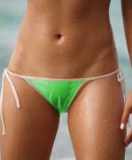 transparent green bikini bottoms