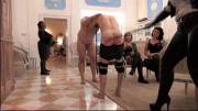 Naked Slaves Whipped In Posh Setting - A Little Interracial FemDom As Well