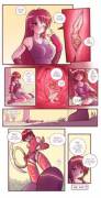 [Soft Vore][Oral Vore][F/F][Human/Human][Micro/Macro][Giantess][Karbo][One Page Comic] Tifa Vs Hitomi!