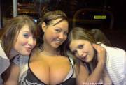 Cute BBW with nice Tits and her 2 friends