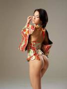 Maria Ozawa in a bottomless kimono