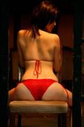 Red panties, sexy ass (Asian non-nude)