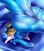 [F]emale Vaporeon going for a swim