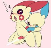 Plusle [M] and Minun [M] screwing like rabbits