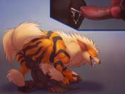 Feral Arcanine on anthro.