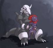 I saw a request for this somewhere and thought it would be fun.. Aggron x Weavile [M/M]