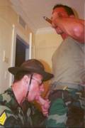 Drill officer on his knees