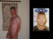 Before/After pic; Military guy featured on a postage stamp, then out of uniform