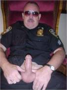 Lounging police officer