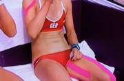 German Volleyball player Sara Goller camel toe. Sorry for the poor quality...