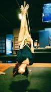 Practicing upside down suspension last Thursday :D
