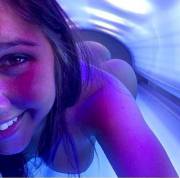 A girl and her tanning bed