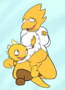 Requested: Monster Kid x Alphys