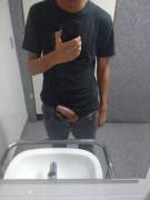 Horny in the college restroom