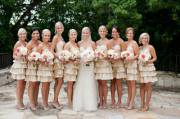 Group of golden bridesmaids