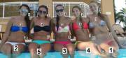 5 hotties ranked by face, smile, chest, stomach, and then an overall rank based on the sum of the categories.