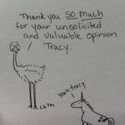 Small Sarcastic Ostrich is great for handling PR