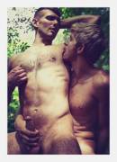 Levi Michaels and Chris Harder outdoors