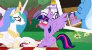 Voodoo-flavored sexual molestation by Trixie! [Twilight][Princess Celestia][F/F] (artist: badumsquish)
