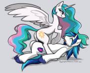 Relax, lie back, and let your princess do all the work [Princess Celestia and Shining Armor][M/F] (artist: ponygryphonrelations)