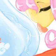 May or may not taste like candy [Rainbow Dash][Fluttershy][F/F] (artist: ponylicking)