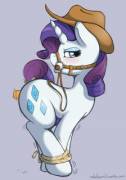 That’s not how you play rodeo, silly pony. [Rarity][solo] (artist: ratofponi)