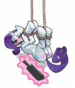Rarity getting a spanking. Cloppers also commence spanking. [bondage] (artist: chi-iz)