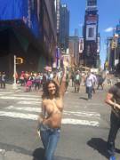 Bonnie Rotten topless in New York.