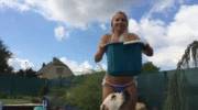 Jenni (sorta?) does the Ice Bucket Challenge with her dog Buddy (GIF; video in comments)