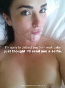 Hotwife selfie text